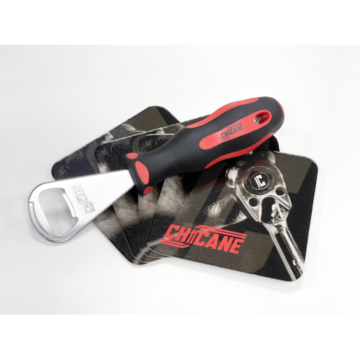 Chicane Beer Opener & Coaster Set - CH4025P 