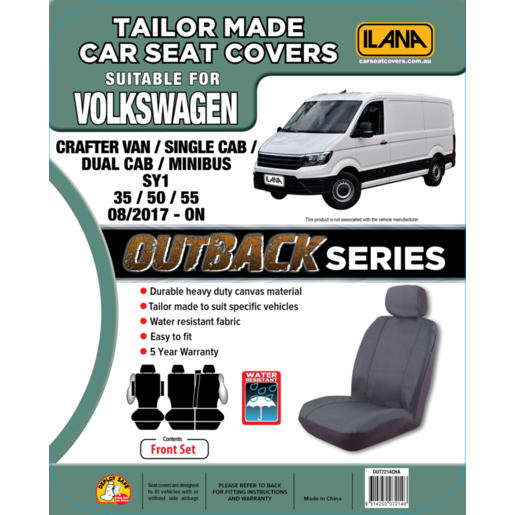 Outback Canvas Tailor Made 1 Row Seat Cover Pack - OUT7214CHA 