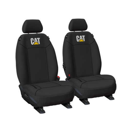 TMCAT-BLKFR MADE TO ORDER CAT CANVAS SEAT COVERS BLACK FRONT