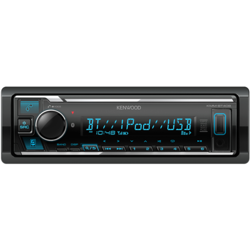 Kenwood AV Head Unit With Digital Media Receiver And Bluetooth 200W - KMM-BT408