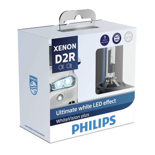 Philips WhiteVision HID Xenon Globes D2R 85V 35W PK32D2 2 Pack - 85126WHV2X2