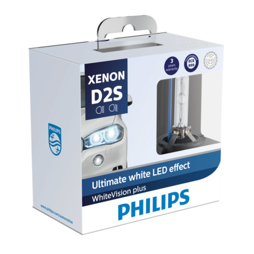 Philips WhiteVision PLUS HID Xenon Headlight Bulbs 5000K 2 Pack - 85122WHV2X2