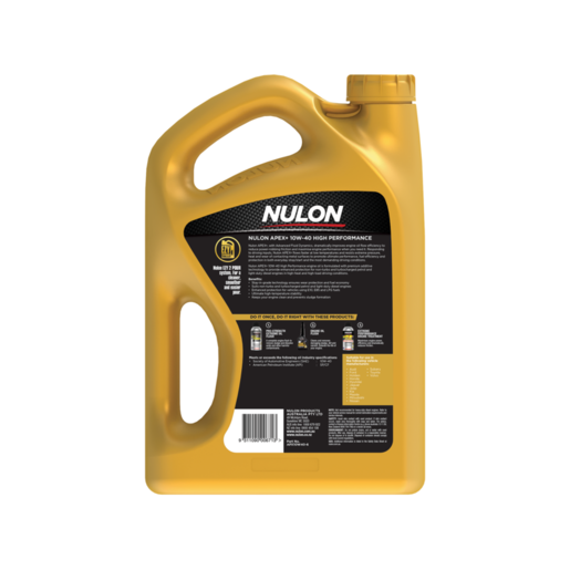 Nulon APEX+ 10W40 Full Synthetic High Performance Engine Oil 6L - APX10W40-6