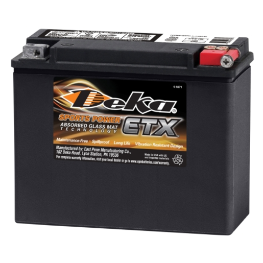 DekaPowersports AGM 12V 340CCAMotorcycle Battery -ETX18L