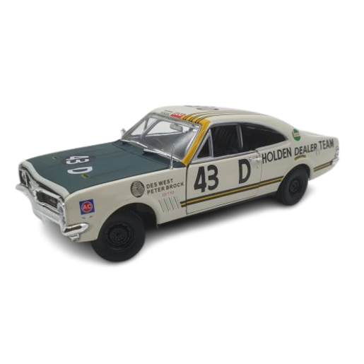 DDA 1:32 White HR Monaro GTS #43 Racing Des West Peter Brock - DDA32841-R43