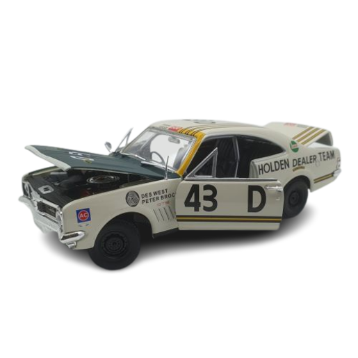 DDA 1:32 White HR Monaro GTS #43 Racing Des West Peter Brock - DDA32841-R43