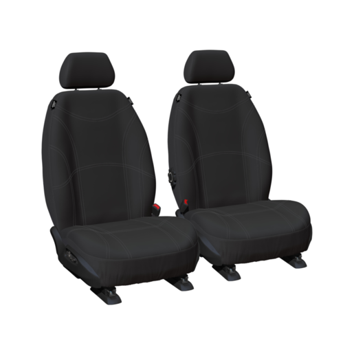 Sperling Getaway Neoprene Black Silver Stitch RM Seat Covers Front - RM1197G2B