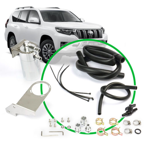 SAAS Oil Catch Tank Full Kit To Suit Prado 150 Series 2.8L 2015on - ST1203-1015