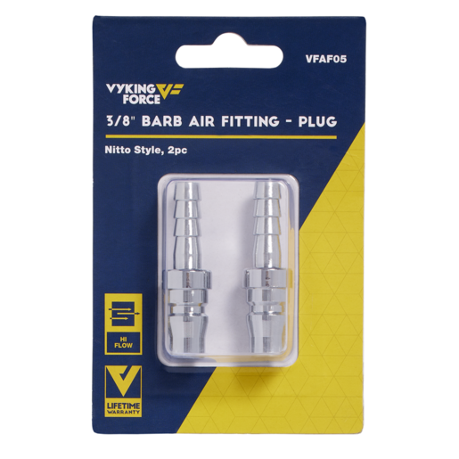 Vyking Force Air Fitting Plug 3/8" Male Barb 2 Pcs - VFAF05