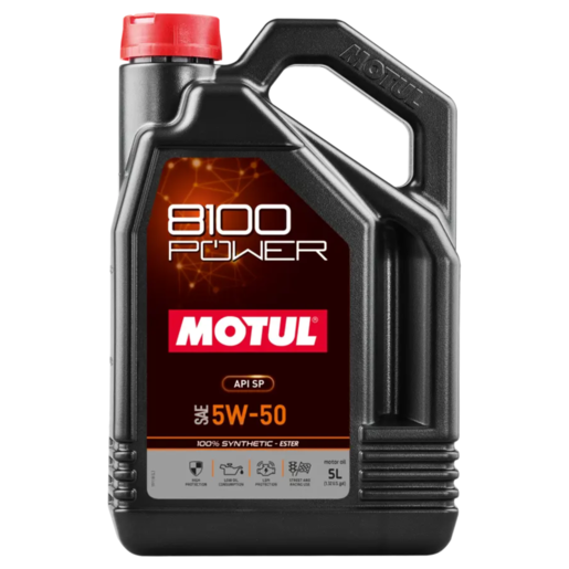 Motul 8100 Power 5W-50 Full Synthetic Engine Oil 5L - MO8100POWER5W50005