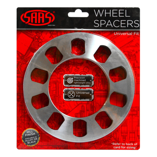SAAS Wheel Spacer X 2 Univ 5 Stud 8mm Small Id - WS5008S 