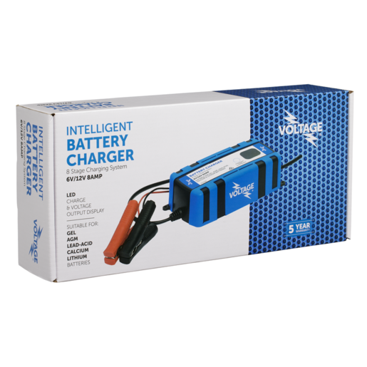 Voltage Battery Charger Intelligent With Lithium 8AMP - VTIC8AL 