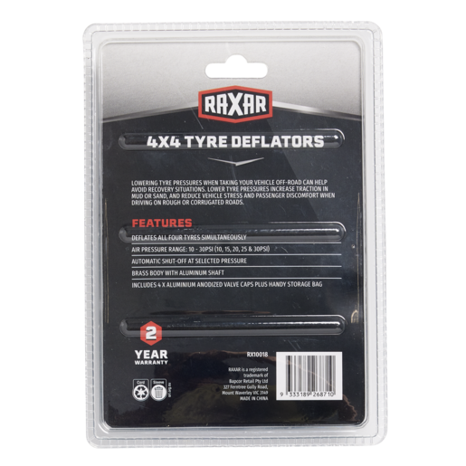 RAXAR 4x4 Tyre Deflators - RX10018