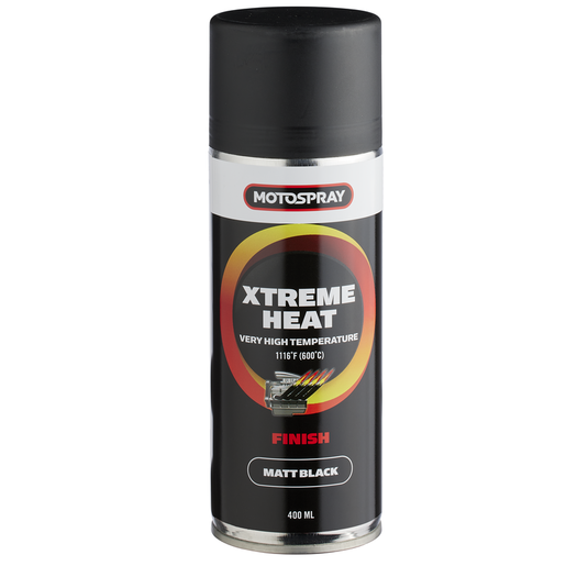Motospray Xtreme Heat Matt Black 400ml - MSXHBM400