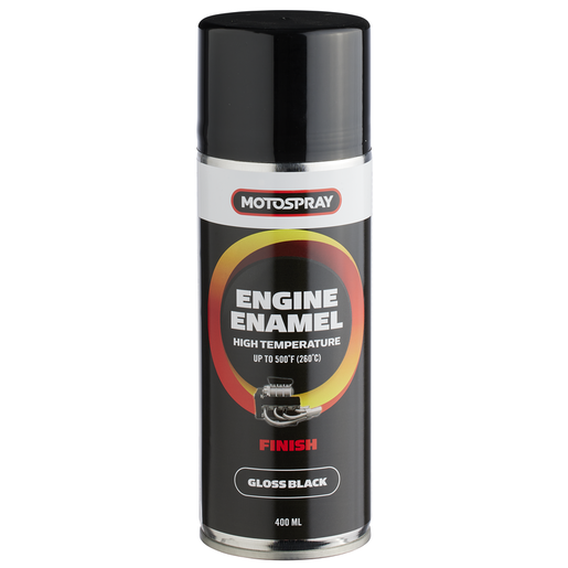 Motospray Engine Enamel Spray Gloss Black 400ml - MSEEBG400