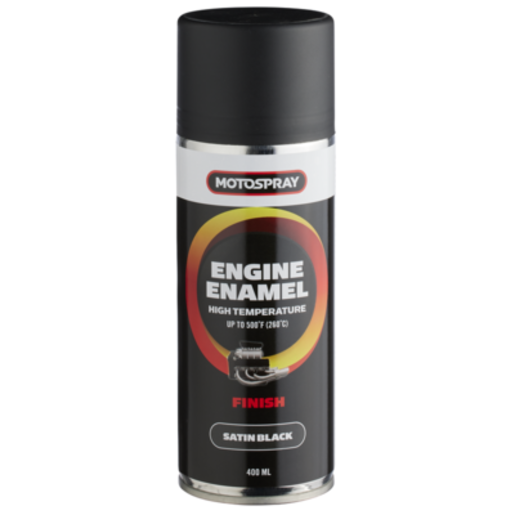 Motospray Engine Enamel Satin Black 400ml - MSEEBS400