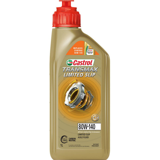 Castrol Transmax 80W-140 Limited Slip Axle Fluid Gear Oil 1L - 3431007