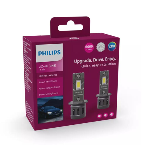 Philips Ultinon Access LED Headlight Globe H3 6000K Pack of 2 - 11336U2500X2