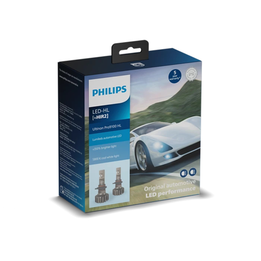 Philips Ultinon Pro9100 LED Headlight Globe HIR2 12V Pack of 2 - 11012U91X2