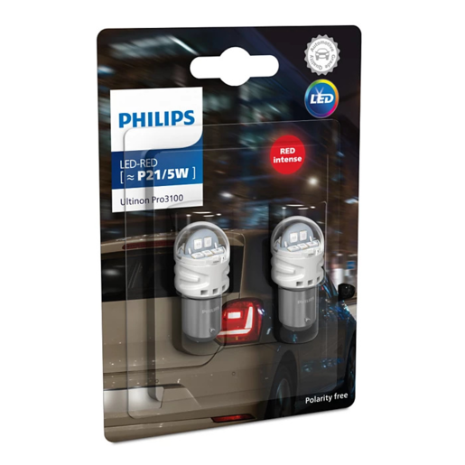 Philips Ultinon Pro3100 LED Signalling Globe P21/5W 12V Pack of 2 - 11499RU31B2