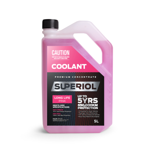 Superiol Pink Long Life Premium Concentrate Coolant 5L - SPCC5L