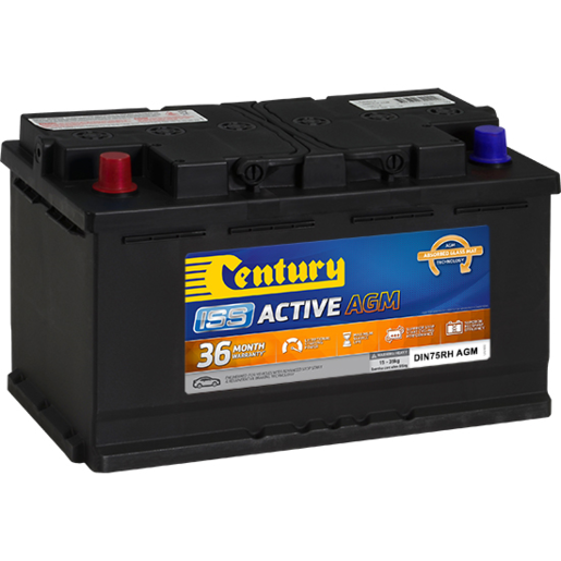 CenturyDIN75RH AGM ISS Active AGM Stop Start Car Battery -118116