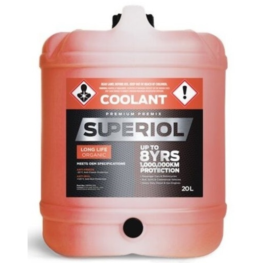 Superiol Red Long Life Organic Premium Premix Coolant 20L - SRPMC20L