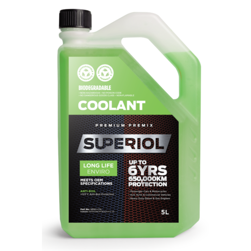 Superiol Green Long Life Premium Enviro Premix Coolant 5L - SENV-C5