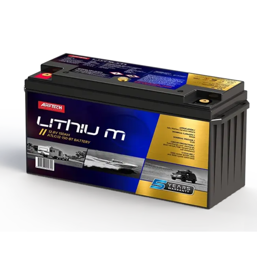 AmpTech Lithium 12.8V 150Ah Caravan Marine 4x4 Battery - ATLG12-150-BT