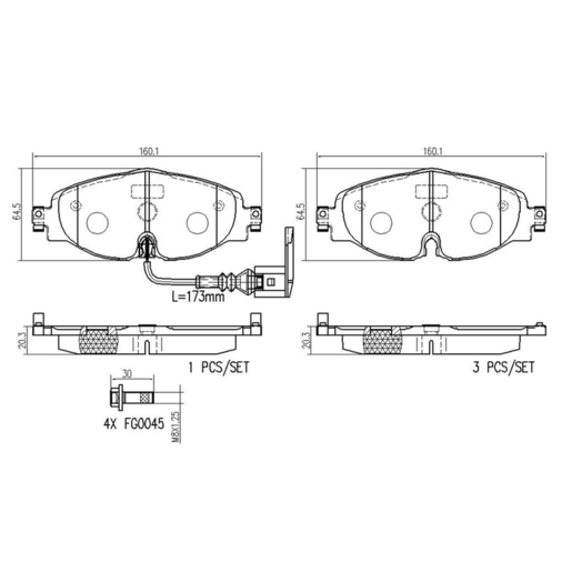 Brembo NAO Ceramic Disc Pad Set - P85126N