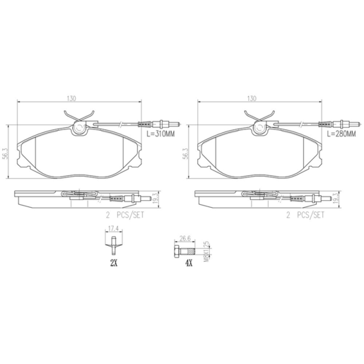 Brembo NAO Ceramic Disc Pad Set - P61057N