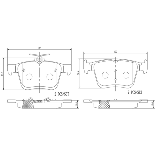 Brembo NAO Ceramic Disc Pad Set - P85125N