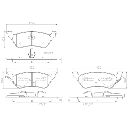 Brembo NAO Ceramic Disc Pad Set - P11014N