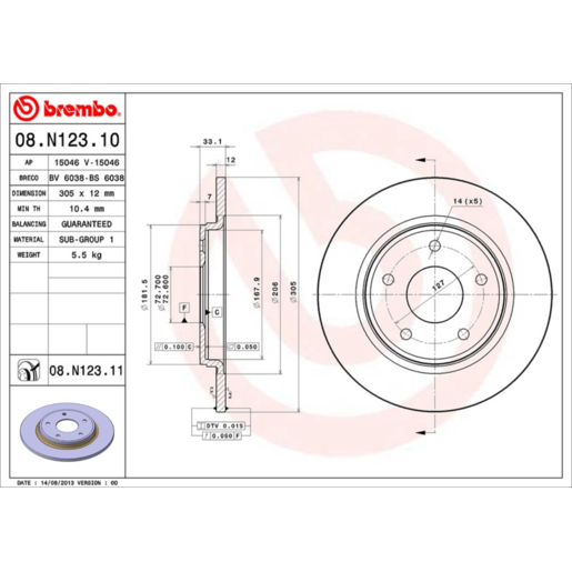 Brembo Disc Brake Rotor - 08.N123.11