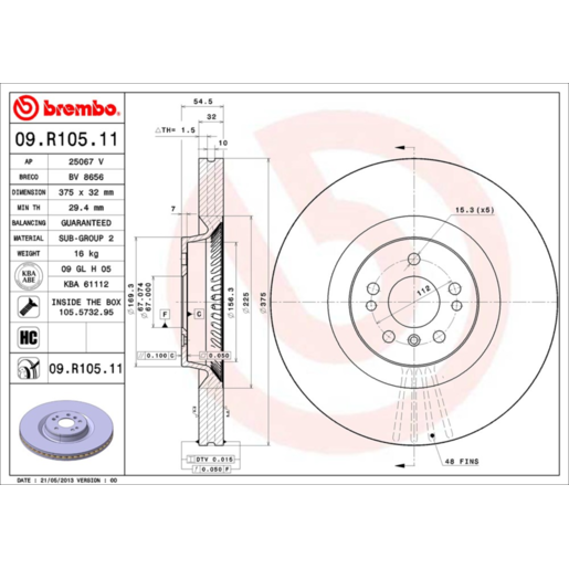 Brembo Disc Brake Rotor - 09.R105.11