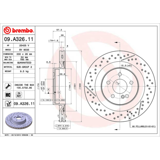 Brembo Disc Brake Rotor - 09.A326.11