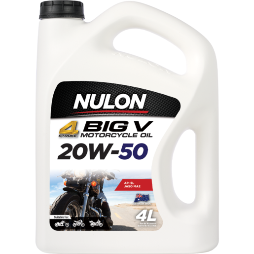 Nulon 4 Stroke 20W-50 Big V Motorcycle Oil 4L - MC20W50-4