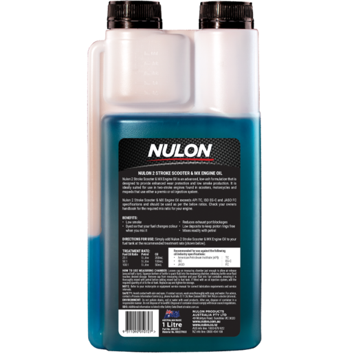 Nulon 2 Stroke Semi Synthetic Scooter and MX Engine Oil 1L - MC2ST-1