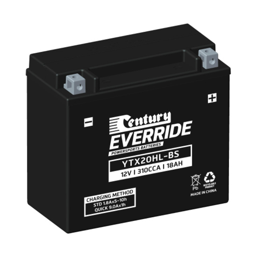 Century EverRide Hi Performance AGM 12V 310CCA 18AH Motorcycle Battery - 151124