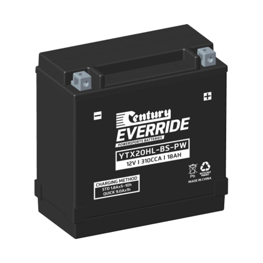 Century EverRide Hi Performance AGM 12V 310CCA 18AH Motorcycle Battery - 151125