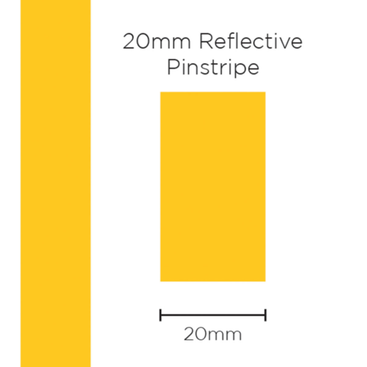 SAAS Pinstripe Reflective Yellow 20mm x 1mt - 1701