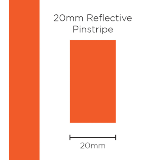 SAAS Pinstripe Reflective Orange 20mm x 1mt - 1702