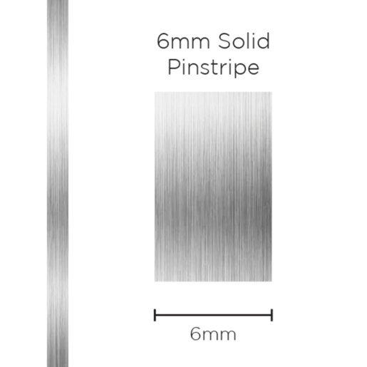 SAAS Pinstripe Solid Silver 6mm x 10mt - 1207