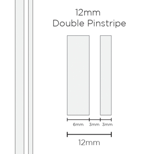 SAAS Pinstripe Double White 12mm x 10mt - 1602