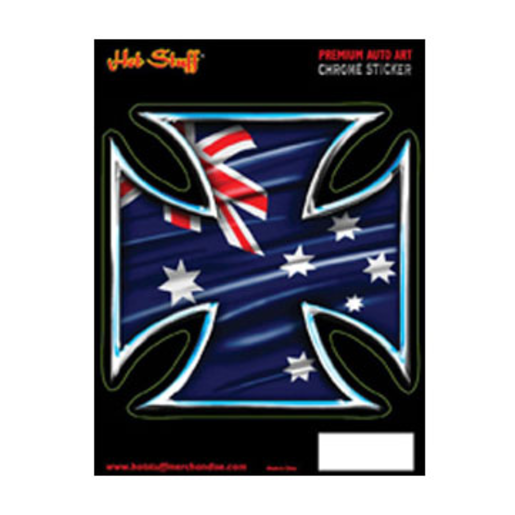 Hot Stuff Sticker Chrome Aussie Iron Cross - CH102