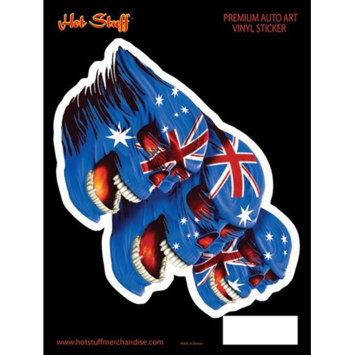 Hot Stuff Vinyl 3 Skull FLA Sticker - SH106