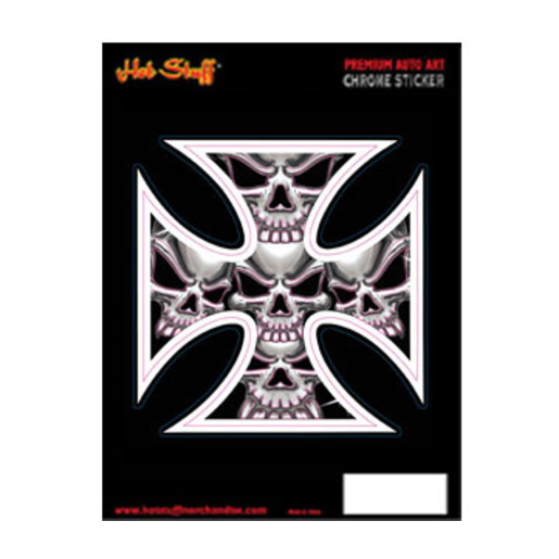 Hot Stuff Sticker Iron Cross Skull - CH513