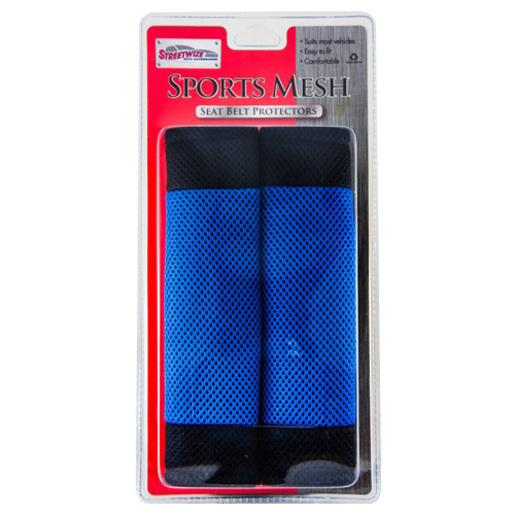 Streetwize Sport Mesh Seat Belt Protectors Black/Blue - SBPMESHBLU