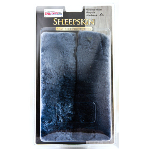 Streetwize Sheepskin Seat Belt Protectors Charcoal - SBPSHEECHA