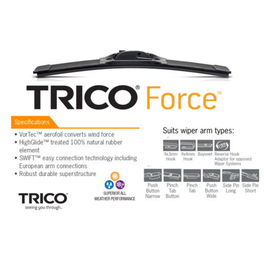 Trico Force Beam Driver Side Wiper Blade 610mm - TF610